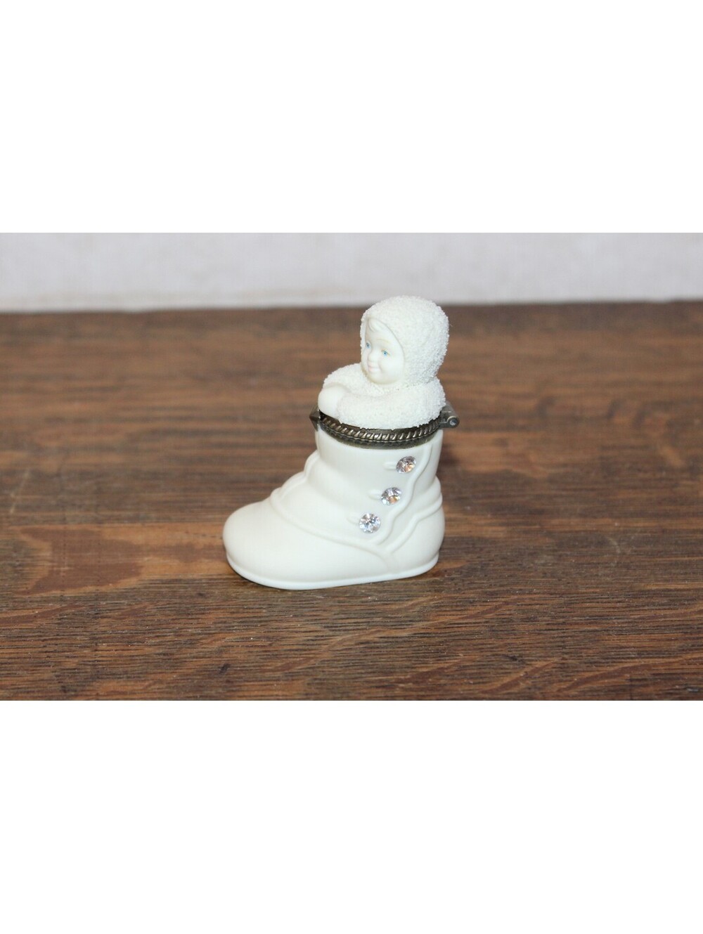 Department 56 Snowbabies Take The First Step Boot Hinged Trinket Box